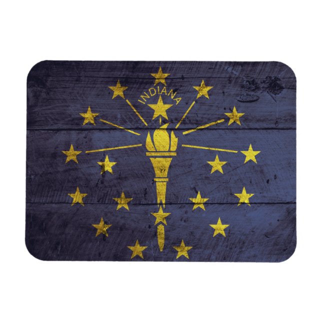 Íman Old Wood Indiana Flag (Horizontal)