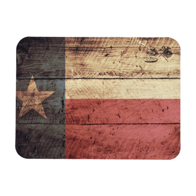 Íman Old Wood Texas Flag (Horizontal)