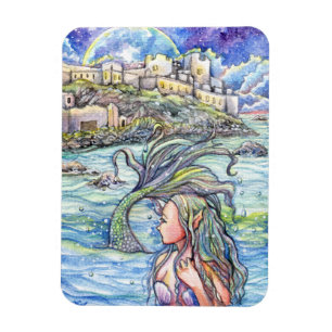 Íman Olhando para trás Fantasia, Mermaid Art