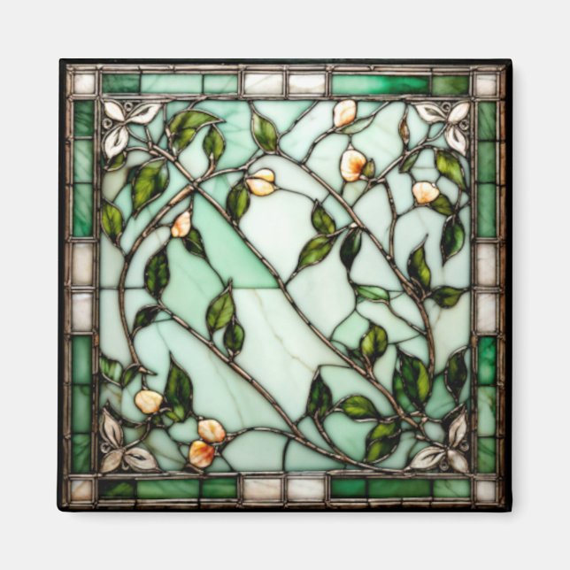 Íman Olhar de Flor de Videira com Vitral (Frente)
