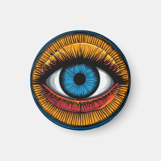 Íman 🧿 Olhar Mau Vibrante Glow ✨ Artístico Protetor (Frente)