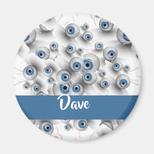 Íman Olhos assustadores de nome personalizado