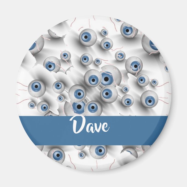 Íman Olhos assustadores de nome personalizado (Frente)