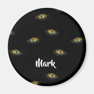 Íman Olhos de gato de nome personalizado em preto