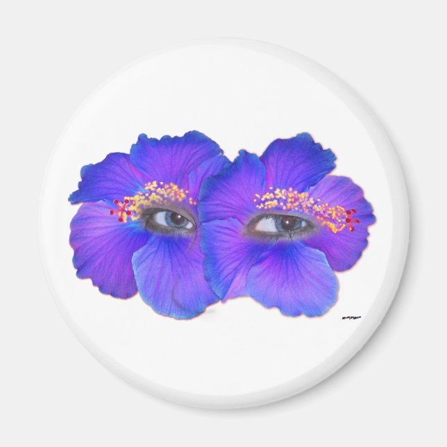 Íman Olhos de Hibiscus - Azul (Frente)