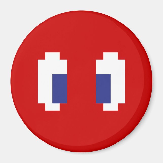 Íman Olhos De Manga Pixel De 8 Bits (Frente)