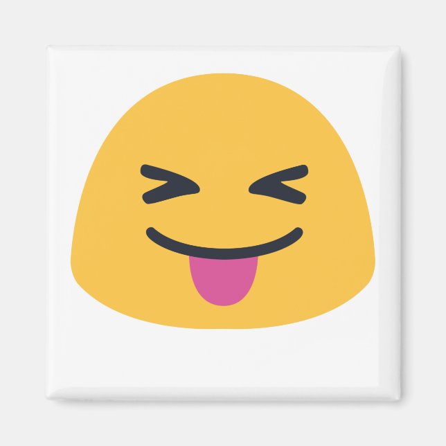 Íman Olhos fechados de língua Emoji (Frente)