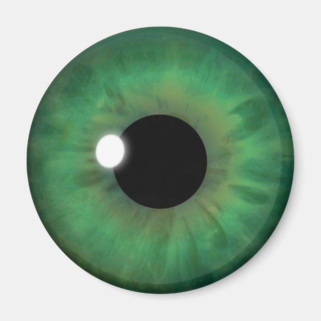 Íman Olhos Verdes Iris Eyeball Legal Magnetos Arredonda (Frente)