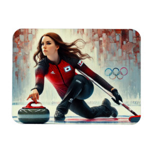Íman Olimpiadas de atletas femininas do Curling Player