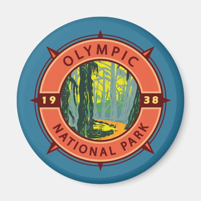 Íman Olimpiadas National Park Hoh RainForest Retro Comp (Frente)