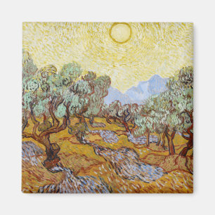 Íman Olive Trees with yellow sky and sun