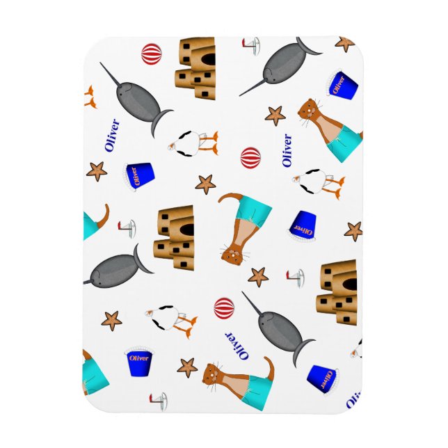 Íman Oliver The Otter Summer Beach Vacntern (Vertical)