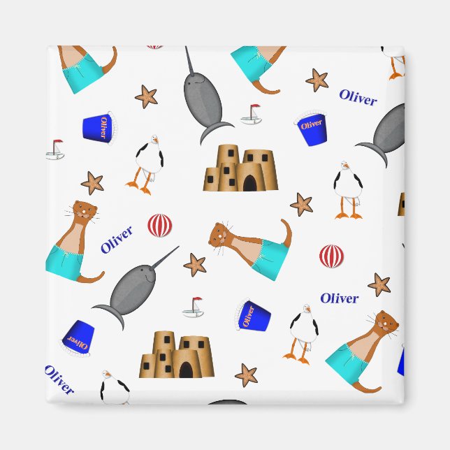 Íman Oliver The Otter Summer Beach Vacntern (Frente)