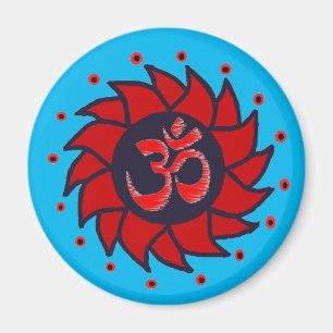 Íman Om e Red PinWheel - Yoga Magnets