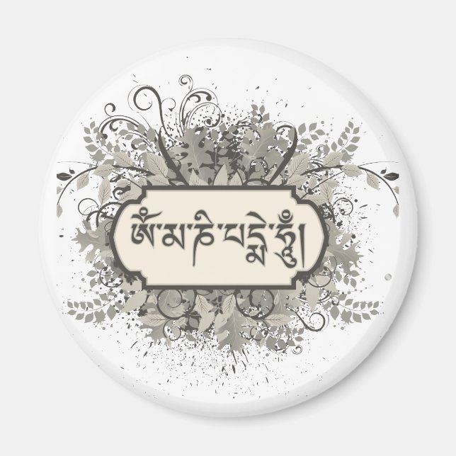 Íman Om Mani Padme Hum Floral (Frente)