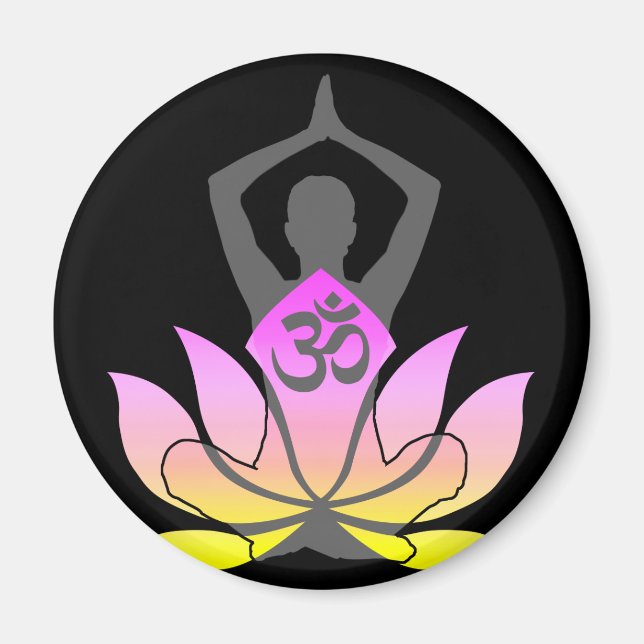 Íman OM Namaste Lotus Flower Yoga Pose Espiritual (Frente)