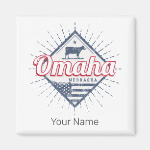 Íman Omaha City Nebraska Estados Unidos Vintage EUA