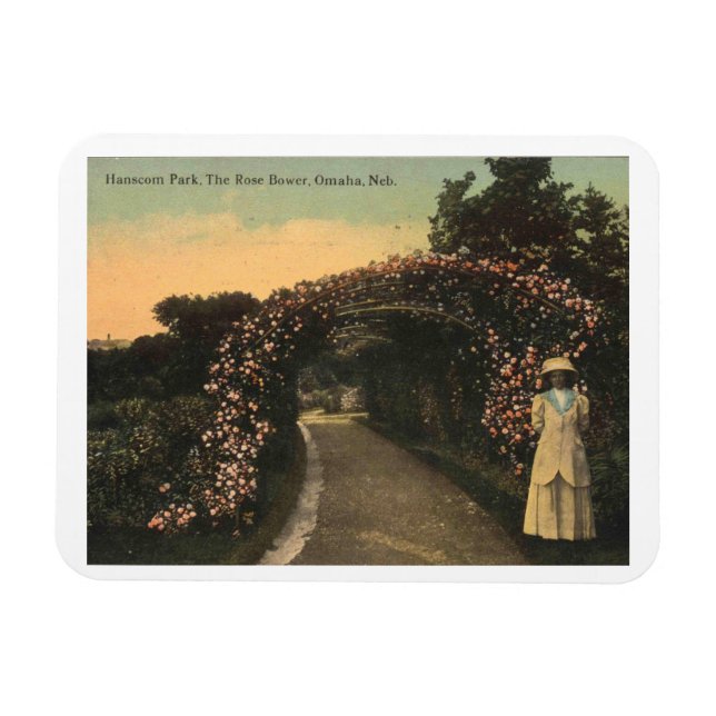 Íman Omaha Nebraska 1913 Hanscom Park Vintage (Horizontal)
