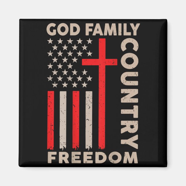 Íman On-back God Family Country Dom Patriotic Christian (Frente)