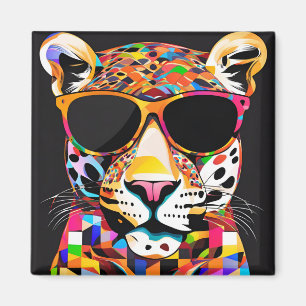 Íman Onça-pintada Usando Óculos de Sol