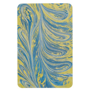 Íman Onda Abstrata Azul e Dourada