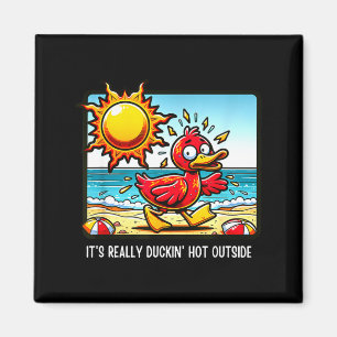 Íman Onda de calor humor - dia de praia de pato cômico 