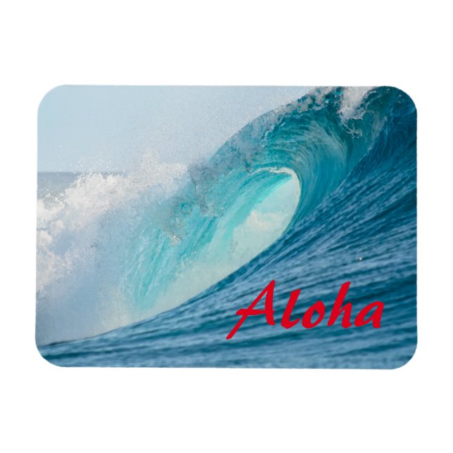 Íman Onda de cano de surfe quebrando o ímã Aloha (Horizontal)