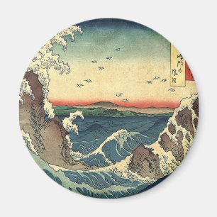 Íman onda de Ukiyo-e do japonês da paisagem do oceano