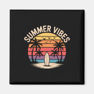 Íman Onda do Pôr do Sol Vibrações de Verão Praia Retro