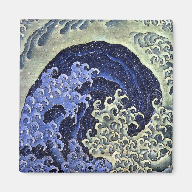 Íman Onda Feminina Japonês Vintage Katsushika Hokusai (Frente)