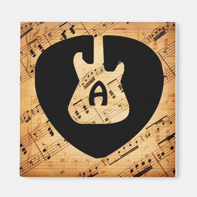Íman Onda Sonora de Guitarra Rock and Roll Monograma Vi (Frente)