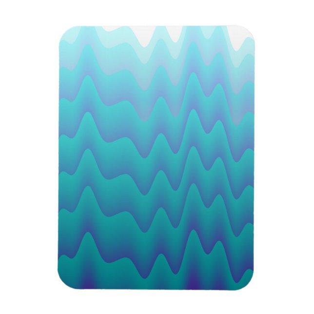 Íman Ondas Abstratas Azul Turquesa (Vertical)