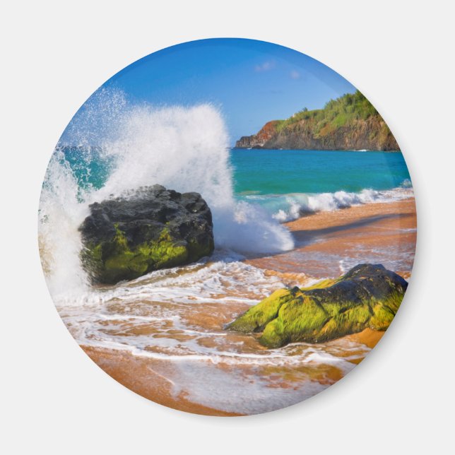 Íman Ondas caem na praia, Havaí (Frente)