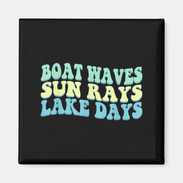 Íman Ondas de Barco Raios de Sol Dias de Lago Divertido (Frente)