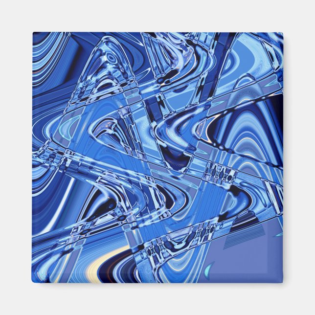 Íman ondas de estradas em azul (Frente)