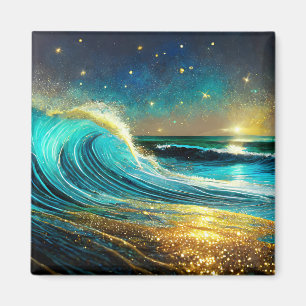 Íman Ondas Divergentes do Oceano Glittering
