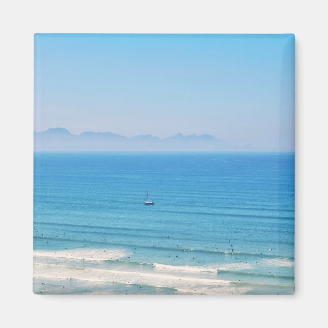 Íman Ondas do Mar Oceano Iate Surfando no Céu Ímã (Frente)