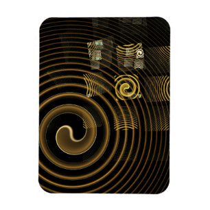 Íman Ondas Douradas Hipnóticas Arte Abstrata Moderna
