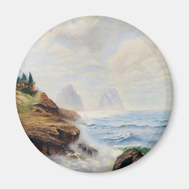 Íman Ondas Dramáticas Envolvem uma Costa Rocky (Frente)