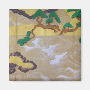 Íman Ondas em Matsushima (direita), Tawaraya Sotatsu