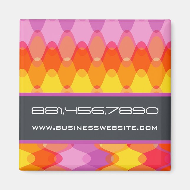 Íman Ondas Funky | 01 * ímã amarelo alaranjado do roxo (Frente)