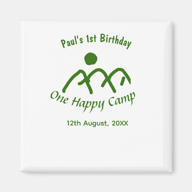 Íman One happy camp green mountain sun 1st birthday  (Frente)