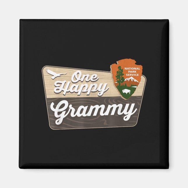 Íman One Happy Grammy Camper Matching Birthday Decorati (Frente)