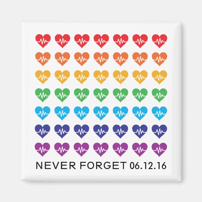 Íman One Orlando One Pulse Rainbow 49 Hearts (Frente)