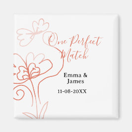 Íman One Perfect match terracotta wedding couple name f