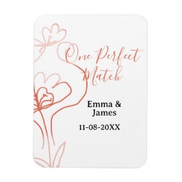 Íman One Perfect match terracotta wedding couple name f