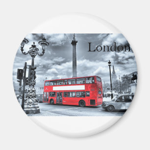Íman ÔNIBUS de LONDRES em preto & no branco (St.K)