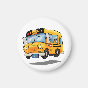 Íman Ônibus Escolar Cartoon