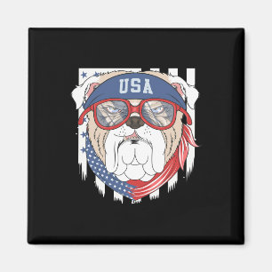 Íman Onu, 4 de julho, Bulldog Bull Dog Usins Flag Sungl