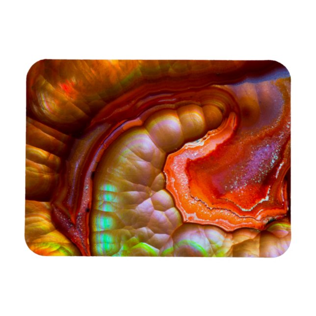 Íman Opal de Fogo Iridescente Vermelha (Horizontal)